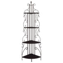 Coaster Furniture Poppy 910038 74-inch 4-shelf Corner Bookshelf - Copper and Cappuccino IMAGE 2