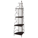 Coaster Furniture Poppy 910038 74-inch 4-shelf Corner Bookshelf - Copper and Cappuccino IMAGE 4