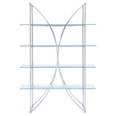 Coaster Furniture Larson 910050 73-inch 4-shelf Glass Bookshelf - Chrome IMAGE 2