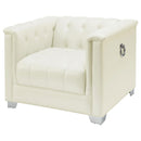 Coaster Furniture Chaviano 505393 Upholstered Track Arm Accent Chair - Pearl White IMAGE 3