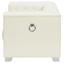 Coaster Furniture Chaviano 505393 Upholstered Track Arm Accent Chair - Pearl White IMAGE 4
