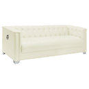 Coaster Furniture Chaviano 505391 Upholstered Track Arm Sofa - Pearl White IMAGE 1