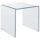 Coaster Furniture Ripley 705327 Squared Tempered Bent Glass Side End Table - Clear IMAGE 1