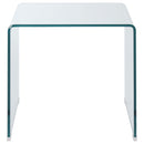 Coaster Furniture Ripley 705327 Squared Tempered Bent Glass Side End Table - Clear IMAGE 2