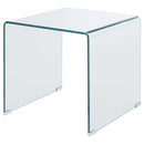 Coaster Furniture Ripley 705327 Squared Tempered Bent Glass Side End Table - Clear IMAGE 3