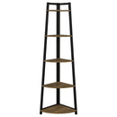 Coaster Furniture Jacksonville 805497 63-inch 5-shelf Bookshelf - Black and Aged Walnut IMAGE 2