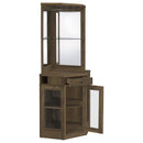 Coaster Furniture Alviso 182303 1-Drawer Corner Home Bar Wine Cabinet - Rustic Oak IMAGE 2