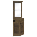 Coaster Furniture Alviso 182303 1-Drawer Corner Home Bar Wine Cabinet - Rustic Oak IMAGE 8