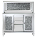 Coaster Furniture Yvaine 115585 2-door Mirrored Acrylic Home Bar Wine Cabinet - Silver IMAGE 4