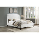 Coaster Furniture Mosby 306020Q Upholstered Queen Wingback Bed - Snow IMAGE 10