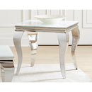 Coaster Furniture Carone 707767 Square Glass Top End Side Table - White and Chrome IMAGE 2