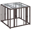Coaster Furniture Adri 708357 Rectangular Glass Top Side End Table - Black Nickel IMAGE 6