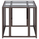 Coaster Furniture Adri 708357 Rectangular Glass Top Side End Table - Black Nickel IMAGE 9