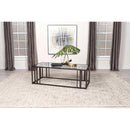Coaster Furniture Adri 708358 Rectangular Glass Top Coffee Table - Black Nickel IMAGE 2