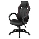 Coaster Furniture Carlos 881426 Arched Armrest Upholstered Office Chair - Black IMAGE 2