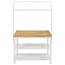 Coaster Furniture Hollis 122246 Kitchen Island Counter Height Table With Pot Rack - Brown/White IMAGE 5