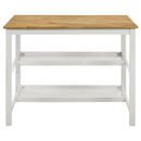 Coaster Furniture Hollis 122246 Kitchen Island Counter Height Table With Pot Rack - Brown/White IMAGE 7