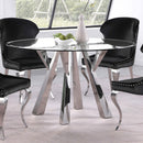 Coaster Furniture Alaia 190710 Round 51-inch Clear Glass Top Dining Table - Chrome IMAGE 2