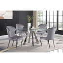 Coaster Furniture Alaia 190710 Round 51-inch Clear Glass Top Dining Table - Chrome IMAGE 5