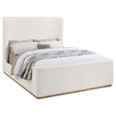 Coaster Furniture Nala 302046Q Upholstered Queen Sleigh Bed - Cream IMAGE 1