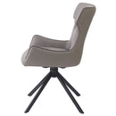 Damita - Camel Synthetic Leather Side Chair With Swivel (Set of 2) - Gray & Black Finsh