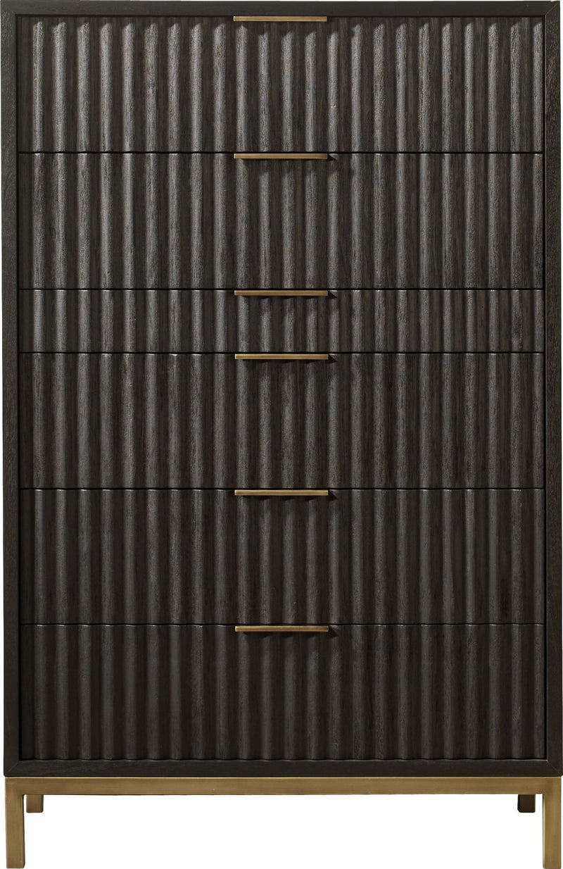Kentfield - Solid Wood Six Drawer Chest - Black Drifted Oak (2024)