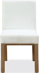 One - Modern Coastal Upholstered Dining Side Chair (Set of 2) - White Pearl And Bisque