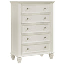  Coaster Furniture Sandy Beach 201305 5-Drawer Bedroom Chest - Cream White IMAGE 1