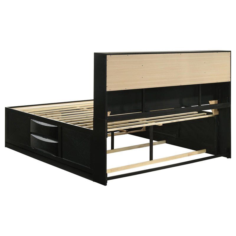  Coaster Furniture Briana 202701KE Wood Eastern King Storage Bookcase Bed - Black IMAGE 4