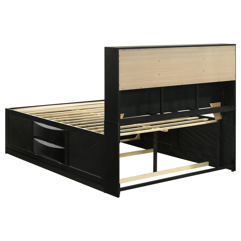  Coaster Furniture Briana 202701Q Wood Queen Storage Bookcase Bed - Black IMAGE 4