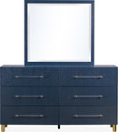 Argento - Beveled Glass Wall Or Dresser Mirror - Navy Blue