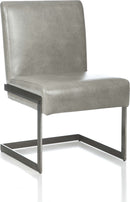 Coral - Synthetic Leather Upholstered Dining Chair (Set of 2) - Carrara / Stainless Steel