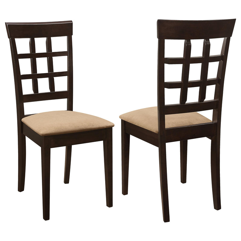  Coaster Furniture Gabriel 100772 Lattice Back Dining Side Chair - Cappuccino (Set of 2) IMAGE 1