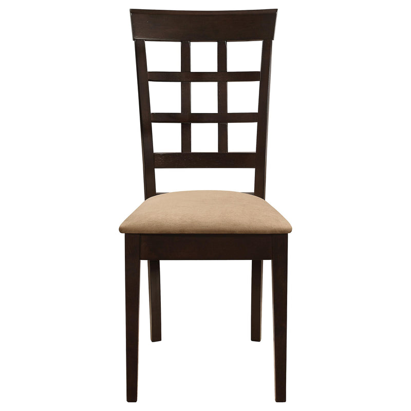  Coaster Furniture Gabriel 100772 Lattice Back Dining Side Chair - Cappuccino (Set of 2) IMAGE 3