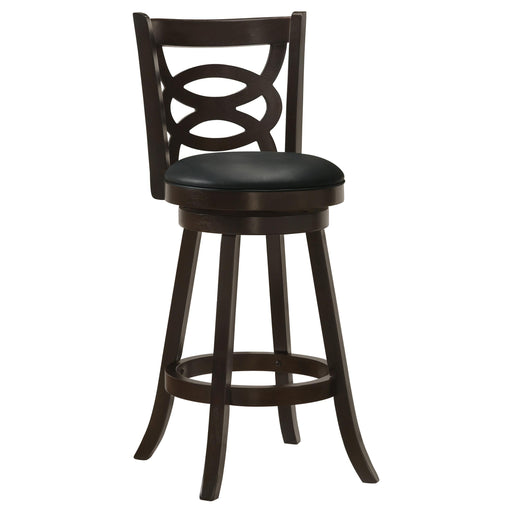 Coaster Furniture Calecita 101930 Wood Swivel Bar Stool - Cappuccino (Set of 2) IMAGE 2