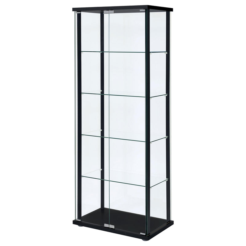 Coaster Furniture Delphinium 950170 5-shelf Clear Glass Curio Display Cabinet - Black IMAGE 3
