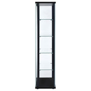 Coaster Furniture Delphinium 950170 5-shelf Clear Glass Curio Display Cabinet - Black IMAGE 4
