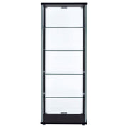 Coaster Furniture Delphinium 950170 5-shelf Clear Glass Curio Display Cabinet - Black IMAGE 5