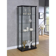 Coaster Furniture Delphinium 950170 5-shelf Clear Glass Curio Display Cabinet - Black IMAGE 7