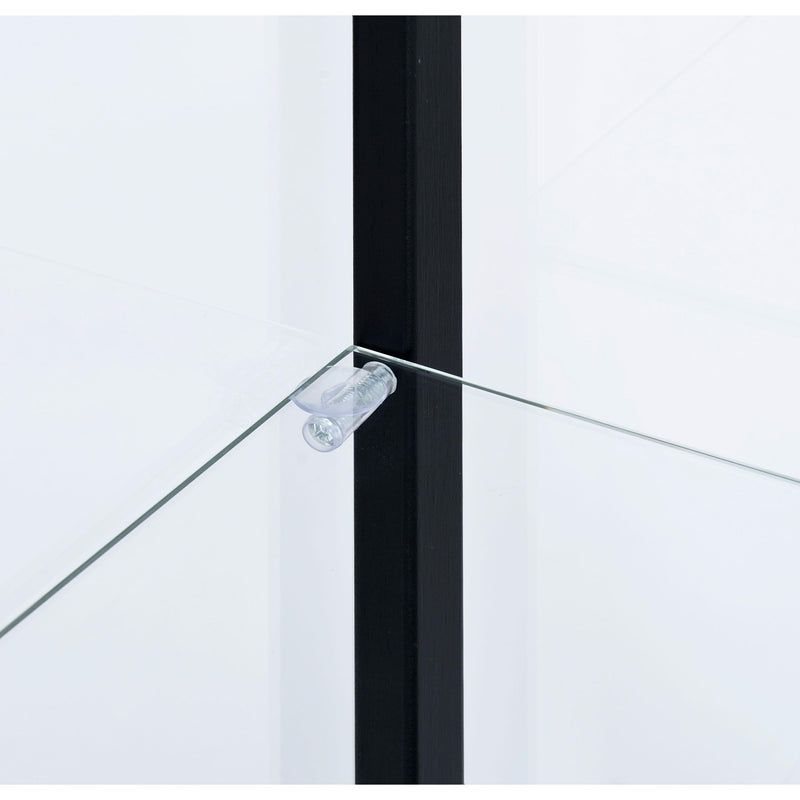 Coaster Furniture Delphinium 950170 5-shelf Clear Glass Curio Display Cabinet - Black IMAGE 9