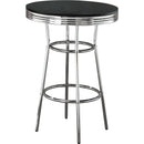  Coaster Furniture Retro 2405 Round 30-inch 1950's Bistro Pub Height Bar Table - Black IMAGE 1