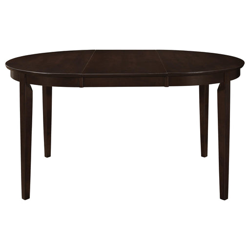  Coaster Furniture Gabriel 100770 Oval 60-inch Extension Leaf Dining Table - Cappuccino IMAGE 2