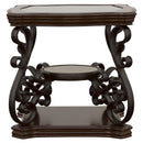  Coaster Furniture Laney 702447 1-shelf Glass Top Rectangular End Table - Deep Merlot IMAGE 6