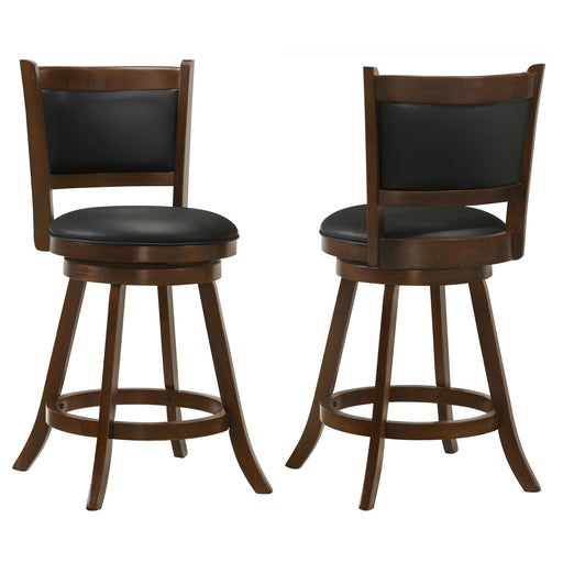  Coaster Furniture Broxton 101919 Upholstered Swivel Counter Chair - Chestnut (Set of 2) IMAGE 1