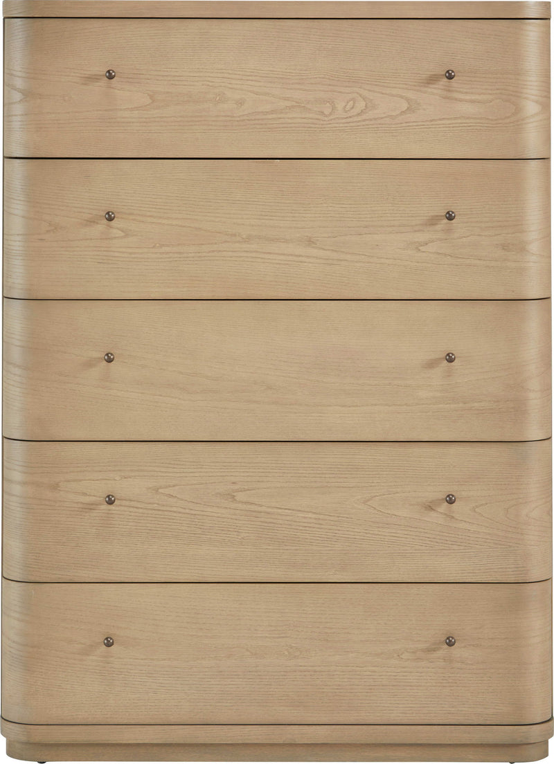 Penny - Five Drawer White Ash Chest - Buff Cream