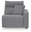 Modmax II - 8-Piece Power Reclining Sectional With LAF Press Back Power Chaise And Console - Salt And Pepper