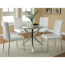 Coaster Furniture Round Vance Dining Table with Glass Top and Trestle Base 120760 IMAGE 4