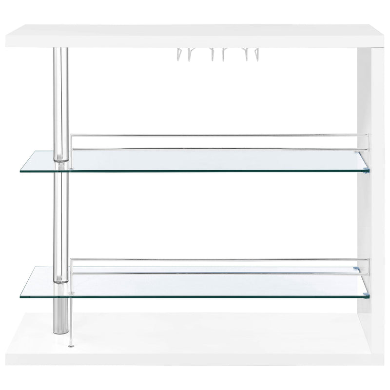 Coaster Furniture Prescott 100167 Rectangular Home Bar Table - White High Gloss IMAGE 3