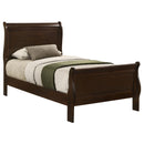  Coaster Furniture Louis Philippe 202411T Wood Twin Sleigh Bed - Cappuccino IMAGE 2