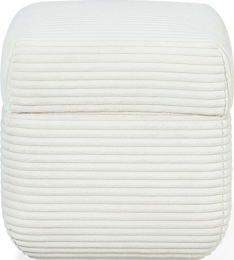 Blossom Wisteria - Upholstered Storage Ottoman - Frosty Corduroy